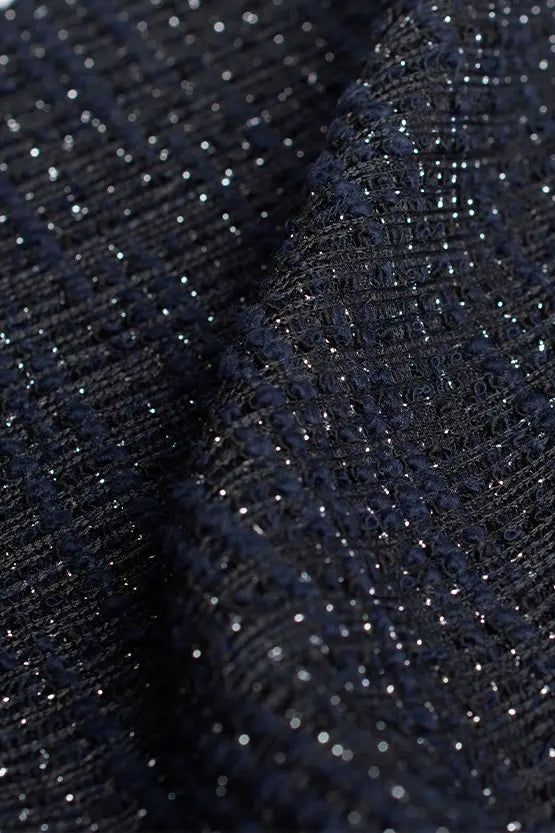 【ラメツイード】ノーカラーショート丈ジャケット