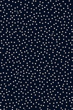 4-Way Stretch:Navy Dot Collared Flared Dress