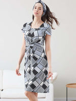 Gray Pavé V-Drape Dress