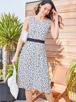【ストレッチシフォン】 ホワイトクローバー シフォンフレアワンピース