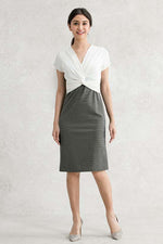 Cotton Blend: Twisted Short Sleeve Dress