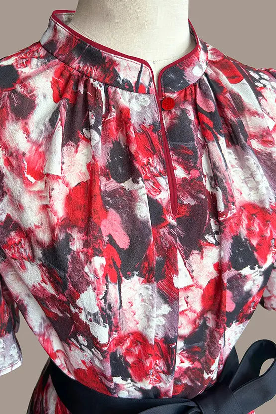 【ストレッチシフォン】Passion(情熱) マンダリンマーメイドワンピース