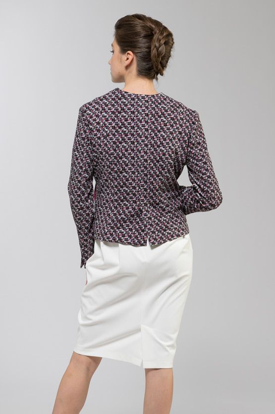Peach Mix Tweed Print Jacket