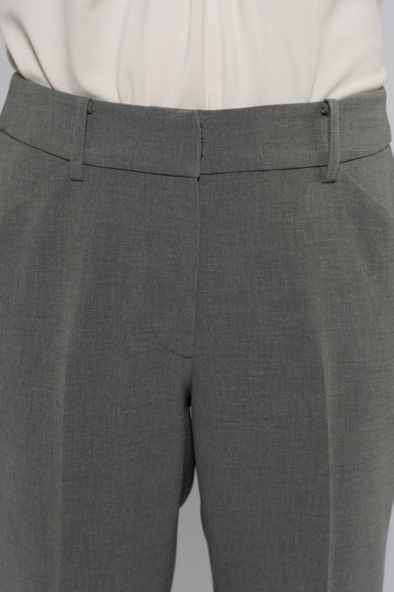 グレー 杢調ストレッチセンタープレスパンツ