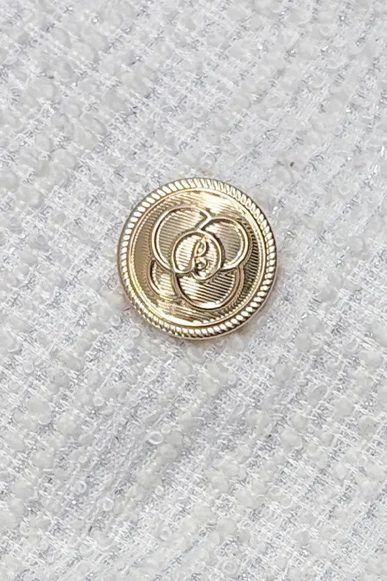 【ラメツイード】ノーカラーショート丈ジャケット