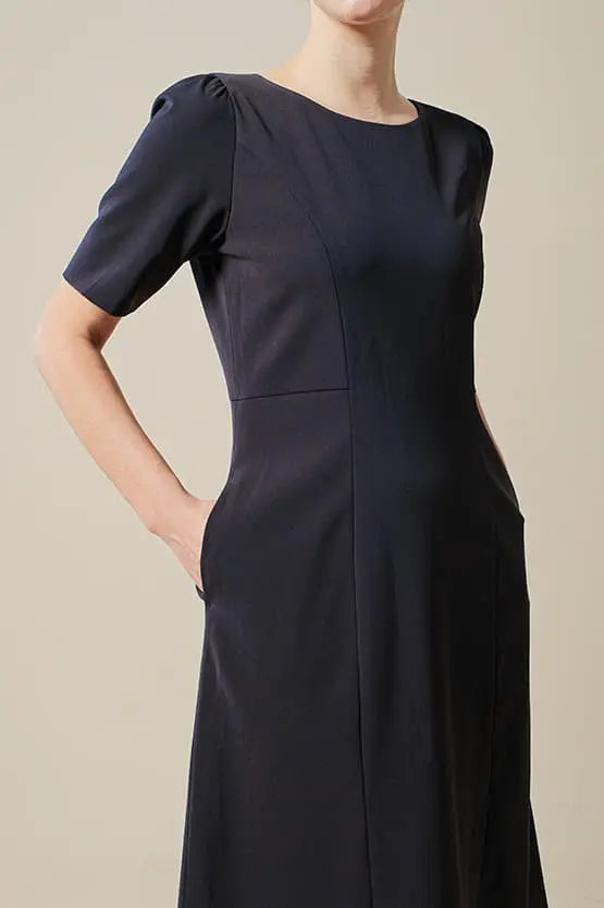 Smart Stretch:Dark Navy A-Line Dress