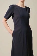 Smart Stretch:Dark Navy A-Line Dress