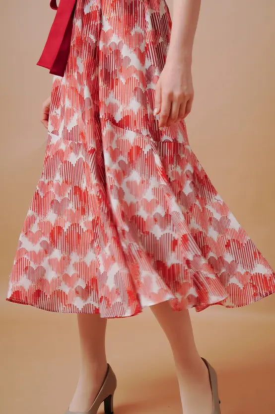 【ストレッチシフォン】ハート ロングマーメイドワンピース