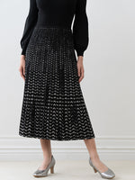 Black x Mocha Docking Pleats Knit Dress