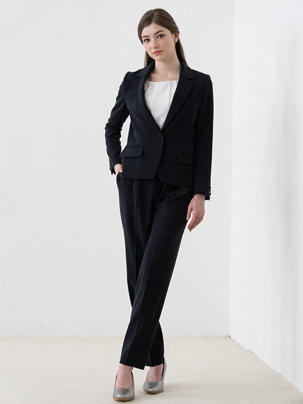 Black Wrap Tuck Trousers