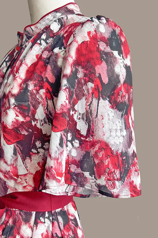 【ストレッチシフォン】Passion(情熱) マンダリンマーメイドワンピース