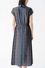 【ストレッチシフォン】シルクロード ロング衿付きカシュクールワンピース