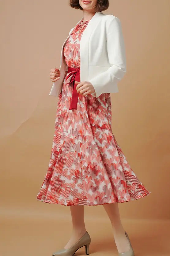 【ストレッチシフォン】ハート ロングマーメイドワンピース
