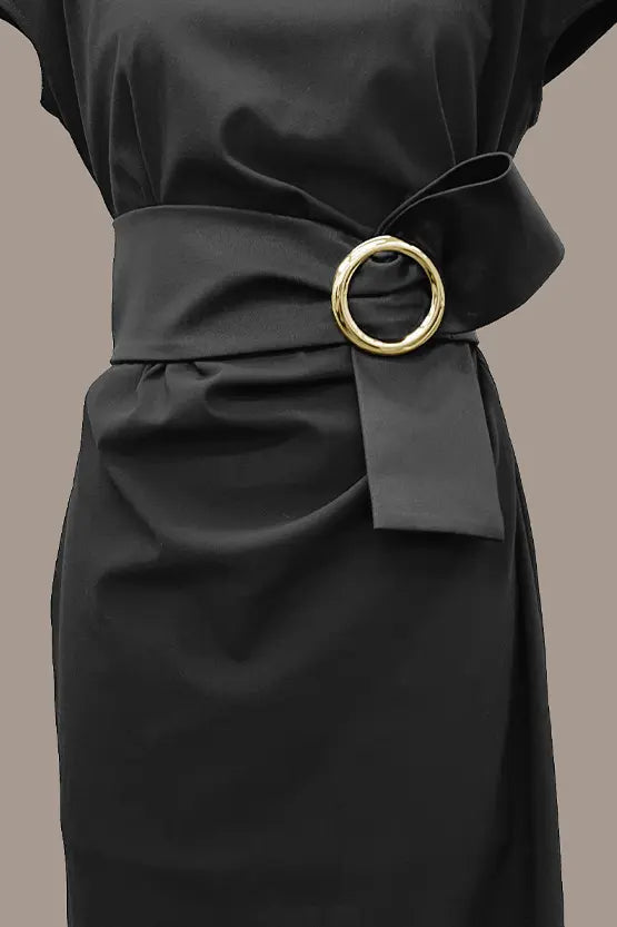【ストレッチポンチ】Womanhood(包容) サッシュ付きTドレス