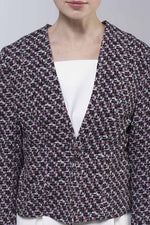Peach Mix Tweed Print Jacket