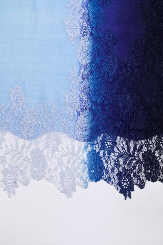 Powder Blue Lace Gradation Scarf