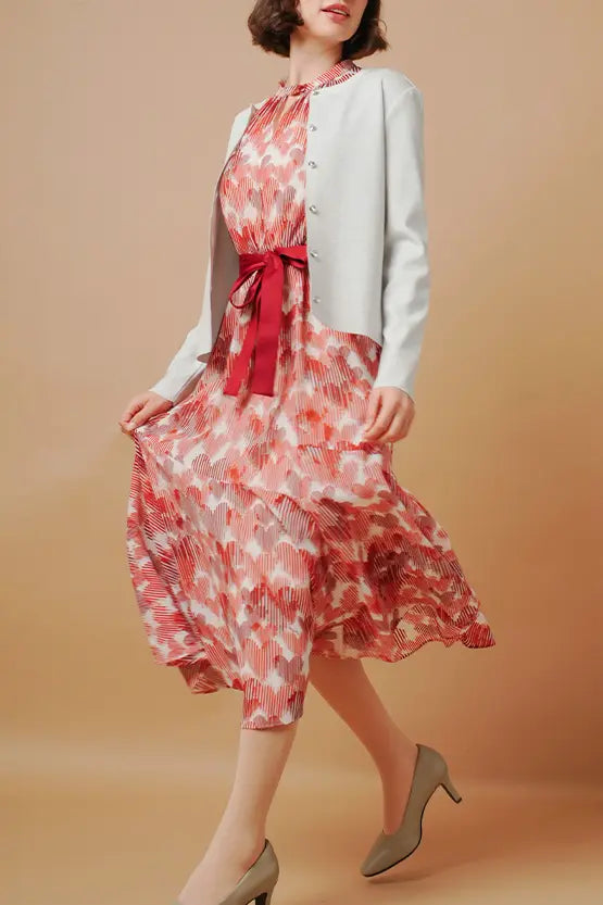 【ストレッチシフォン】ハート ロングマーメイドワンピース
