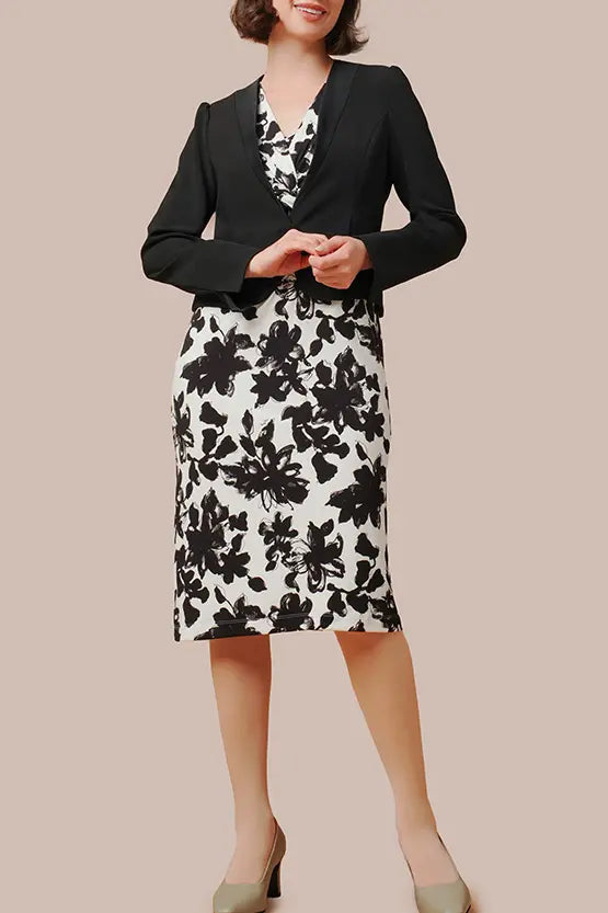 【ストレッチジャージー】ひざ下丈ツイストワンピース