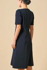 Smart Stretch:Dark Navy A-Line Dress