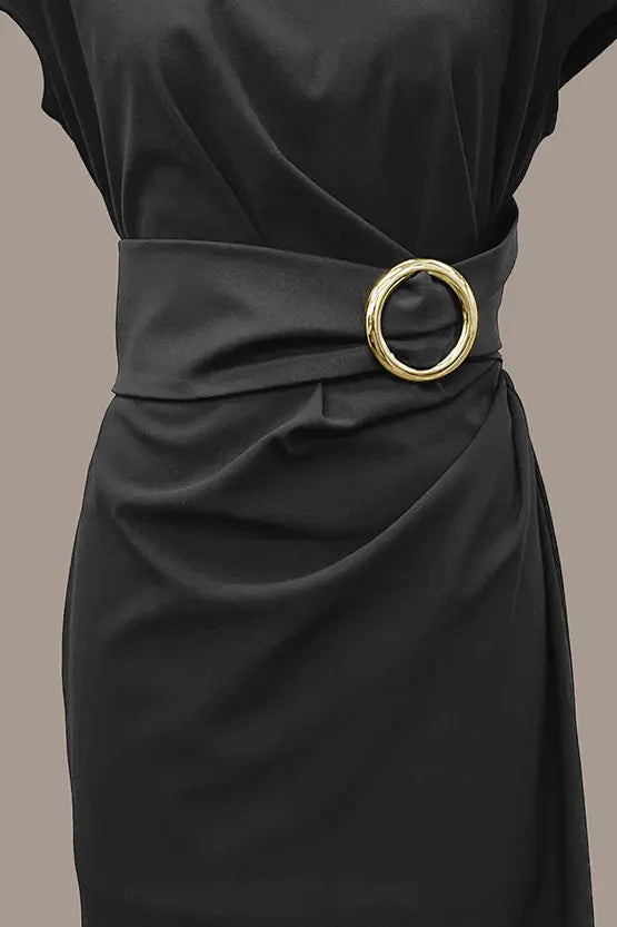 【ストレッチポンチ】Womanhood(包容) サッシュ付きTドレス