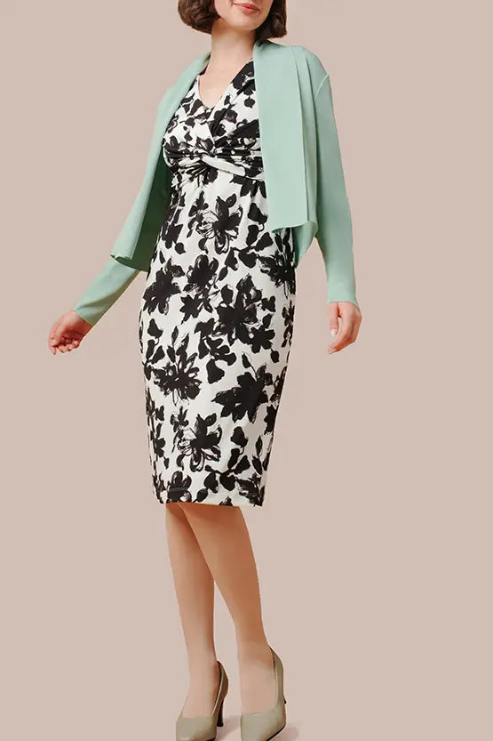 【ストレッチジャージー】ひざ下丈ツイストワンピース