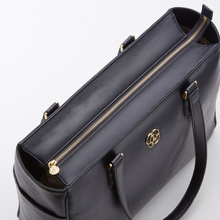 Navy Vegan Leather Airy Tote