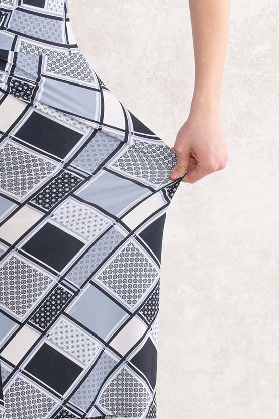 Gray Pavé V-Drape Dress