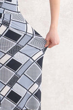 Gray Pavé V-Drape Dress