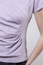 ライラック スタイルアップギャザーTシャツ