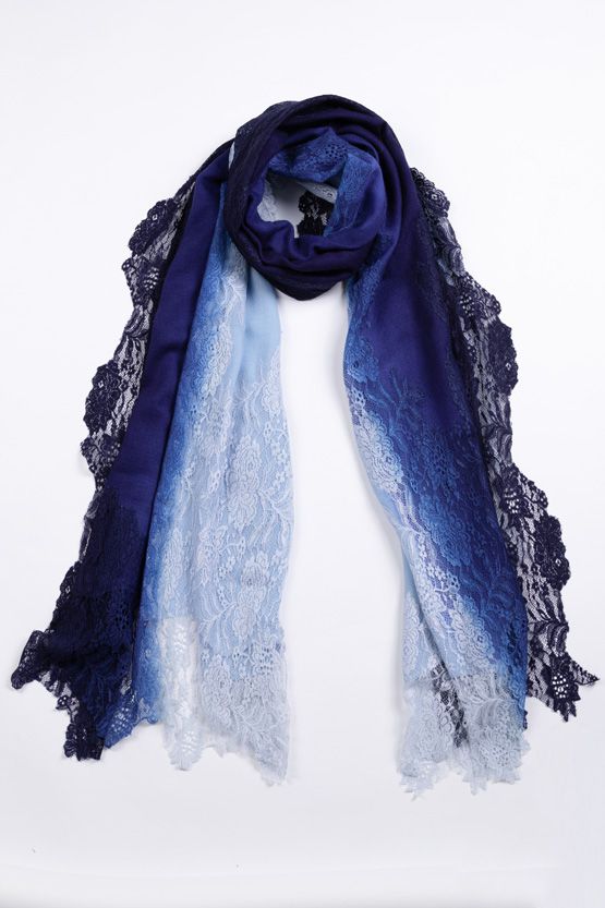 Powder Blue Lace Gradation Scarf