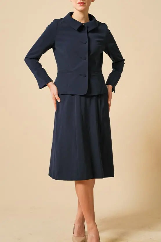 Smart Stretch:Dark Navy A-Line Dress