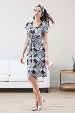 Gray Pavé V-Drape Dress