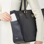 Navy Vegan Leather Airy Tote