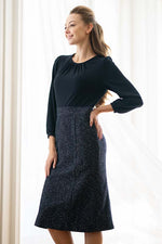 Navy Docking Tweed Dress