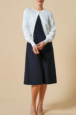 Smart Stretch:Dark Navy A-Line Dress