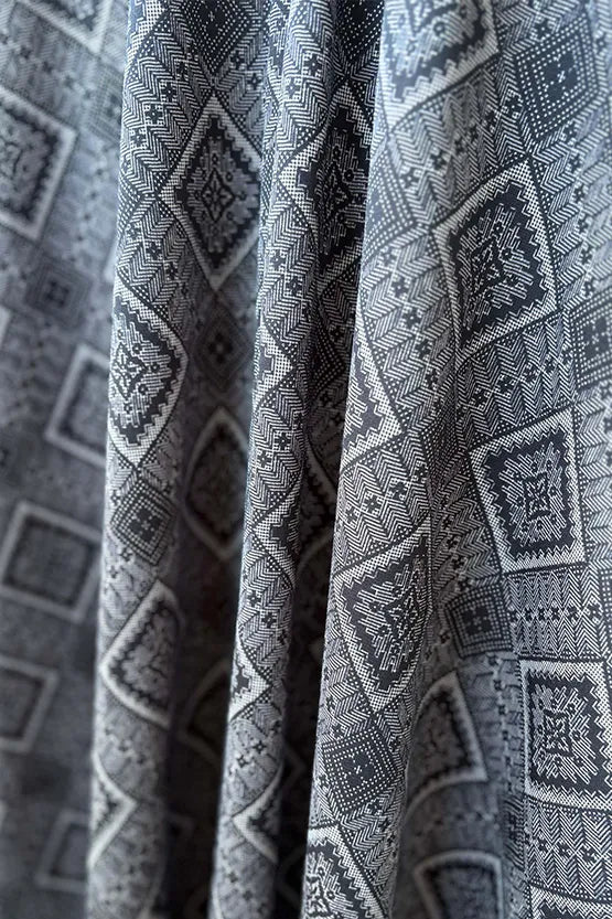 【大島紬意匠 ストレッチジャージー】ロングマリリンワンピース