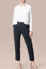 【洗えるニット】ショートラインカーディガン