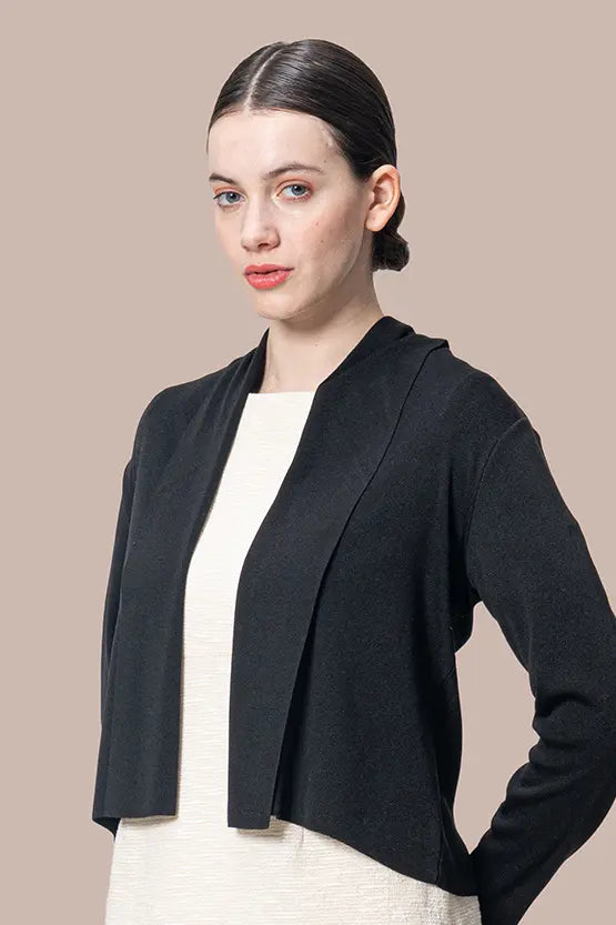 【洗えるニット】ショートラインカーディガン
