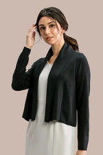 【洗えるニット】ショートラインカーディガン