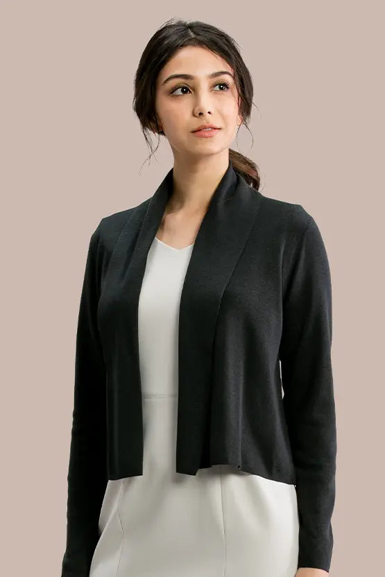 【洗えるニット】ショートラインカーディガン