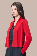 【洗えるニット】ショートラインカーディガン