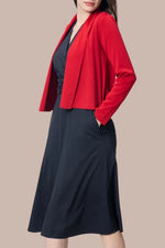 【洗えるニット】ショートラインカーディガン