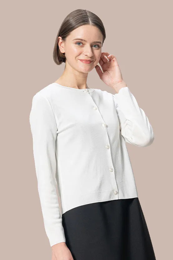 【クールニット】クルーネックカーディガン