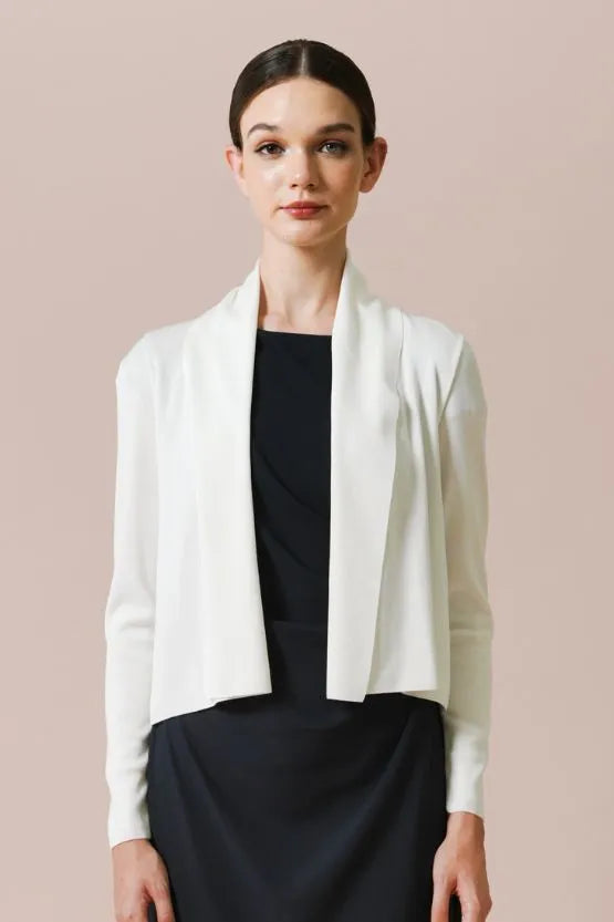 【洗えるニット】ショートラインカーディガン