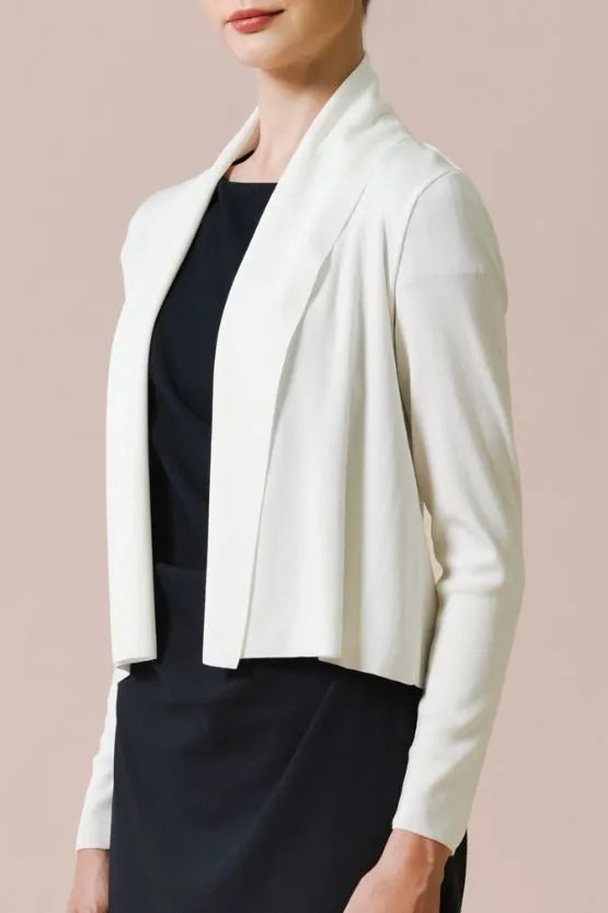 【洗えるニット】ショートラインカーディガン