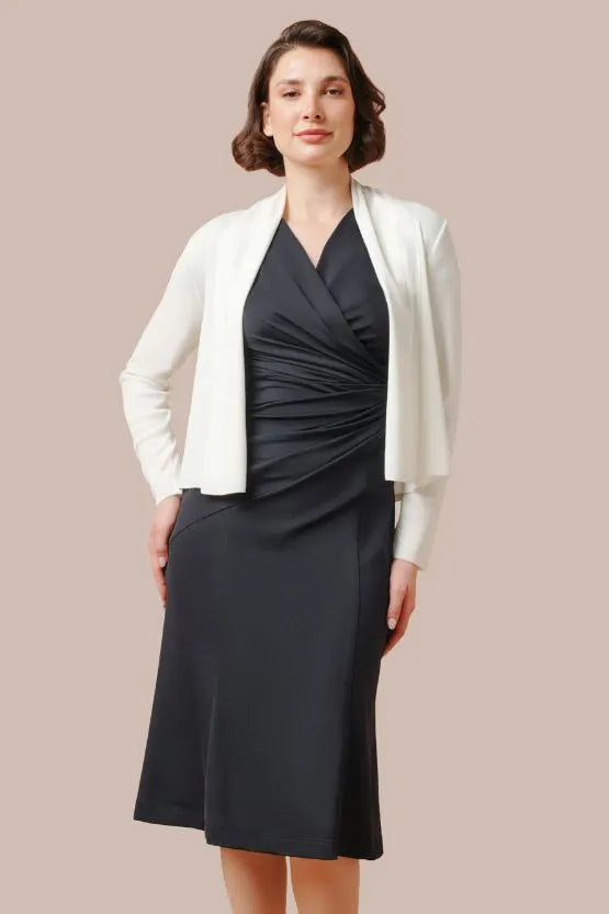 【洗えるニット】ショートラインカーディガン