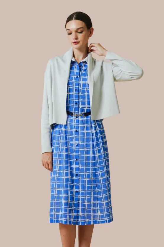 【洗えるニット】ショートラインカーディガン