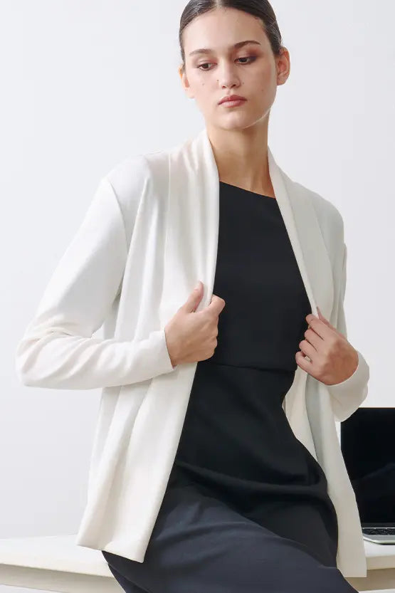 【洗えるニット】ラインジャケットカーディガン