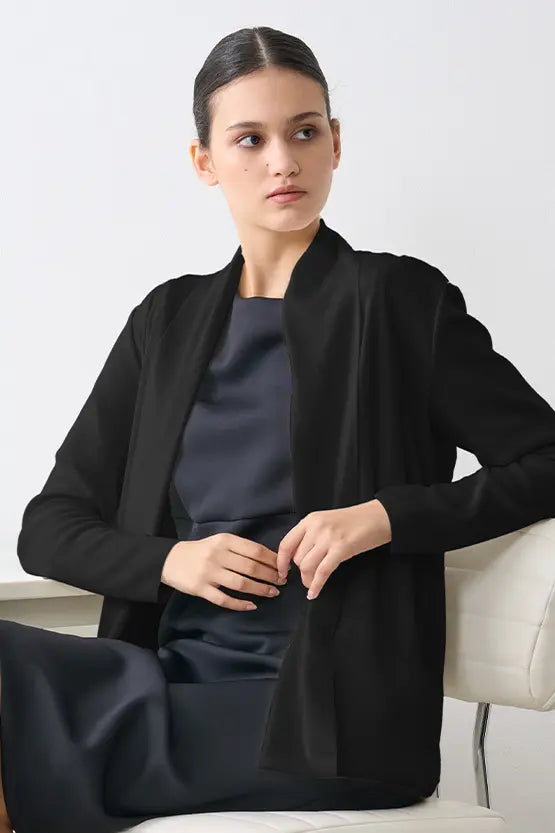 【洗えるニット】ラインジャケットカーディガン