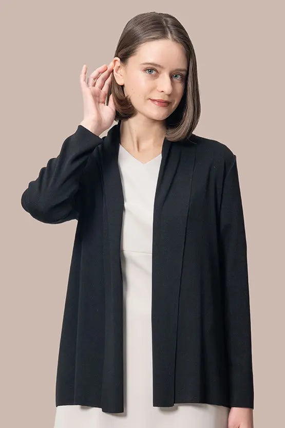 【洗えるニット】ラインジャケットカーディガン